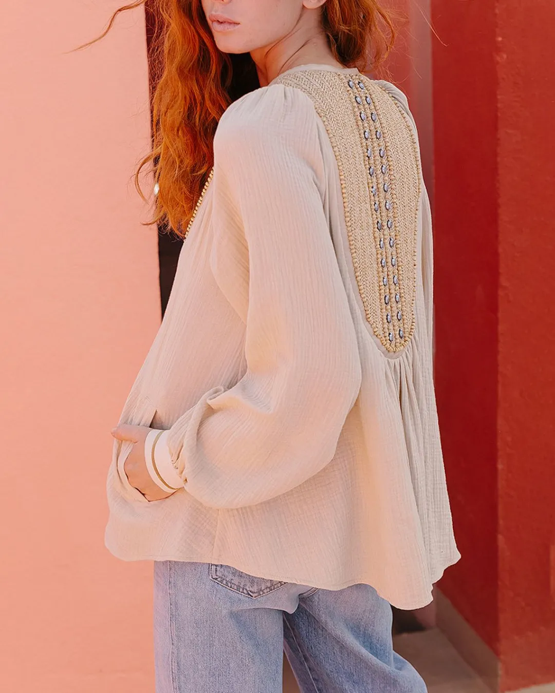 Chemises & Tops>Mes Demoiselles Paris Blouse Nidia Naturel