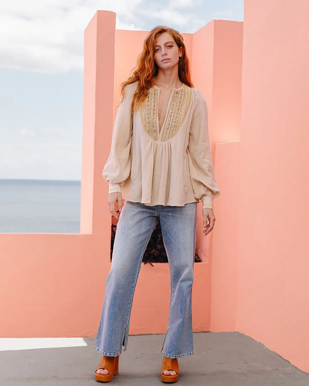 Chemises & Tops>Mes Demoiselles Paris Blouse Nidia Naturel