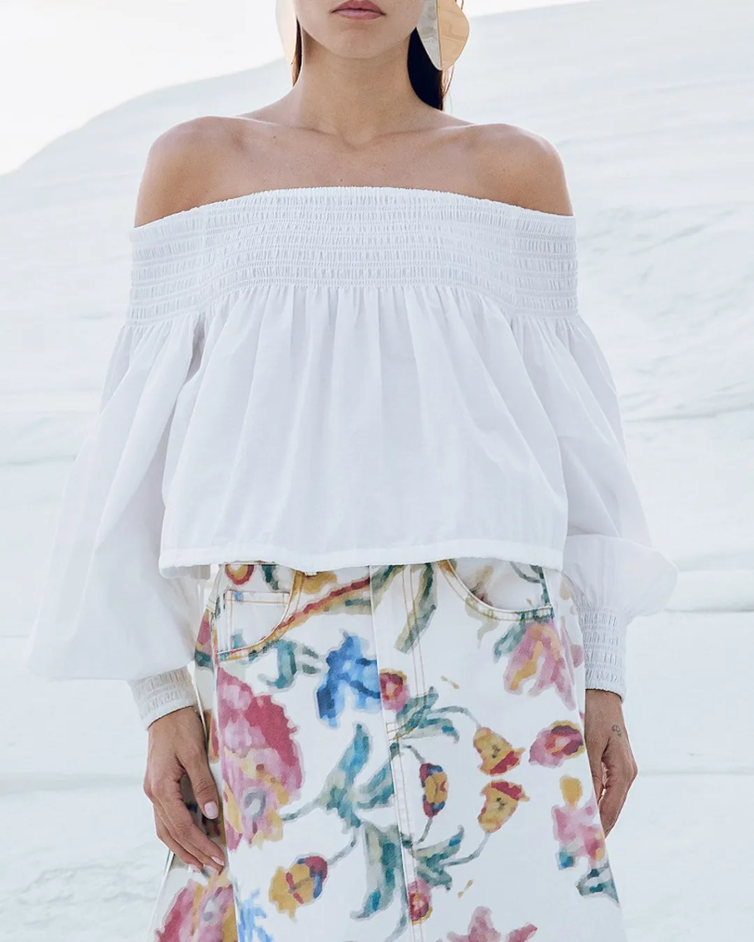 Chemises & Tops>Mes Demoiselles Paris Blouse Pyrite Blanc