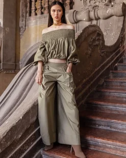 Chemises & Tops>Mes Demoiselles Paris Blouse Pyrite Kaki