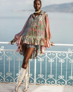 Chemises & Tops>Mes Demoiselles Paris Blouse Rosemay Imprime Rose