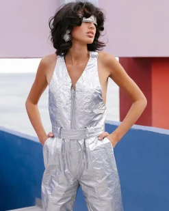 Pantalons>Mes Demoiselles Paris Combinaison Deneb Argent