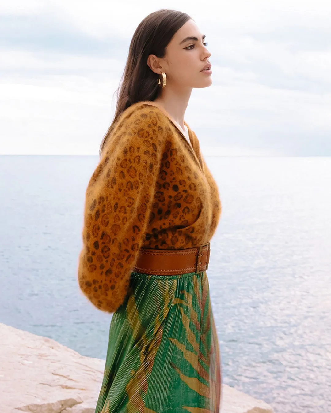Pulls & Gilets>Mes Demoiselles Paris Gilet Leo Imprime Leopard