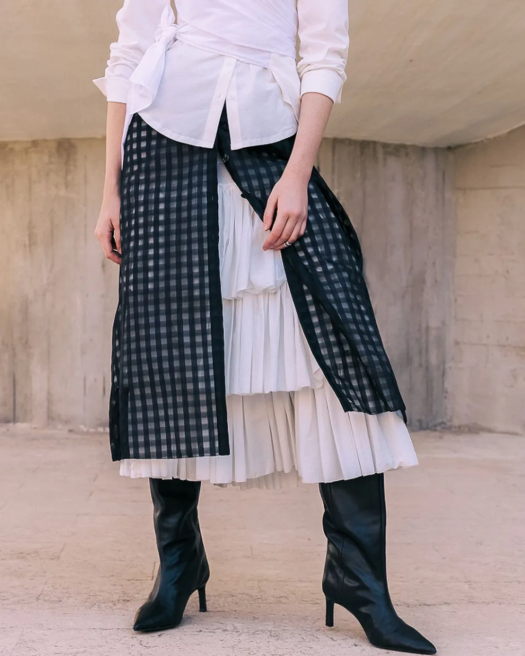 Robes & Jupes>Mes Demoiselles Paris Jupe Conday Noir / Ecru