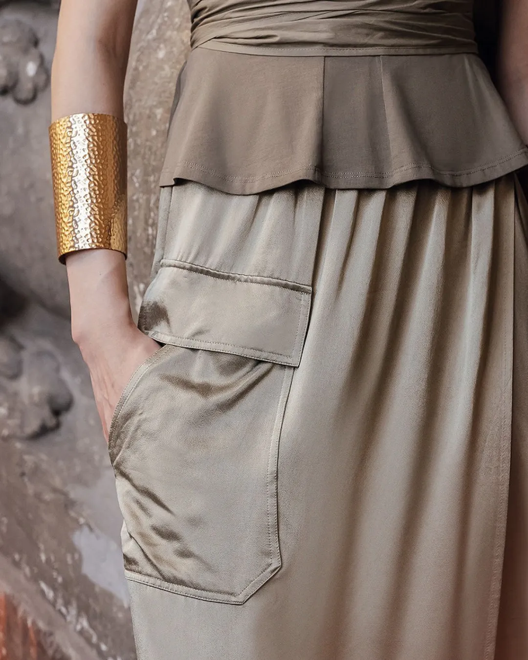 Robes & Jupes>Mes Demoiselles Paris Jupe Soline Kaki