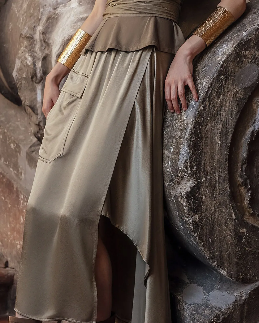 Robes & Jupes>Mes Demoiselles Paris Jupe Soline Kaki