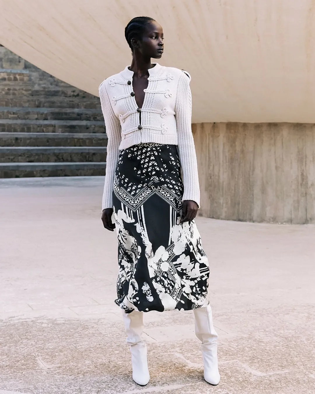 Robes & Jupes>Mes Demoiselles Paris Jupe Wada Noir / Blanc