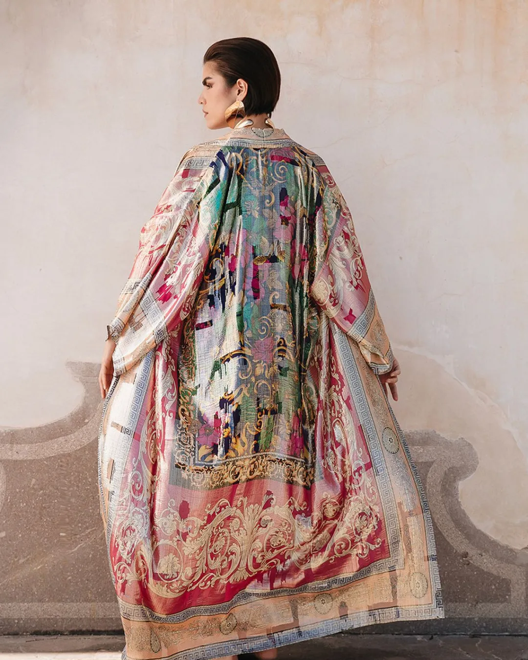 Kimonos & Ponchos>Mes Demoiselles Paris Kimono Reggio Imprime Rose