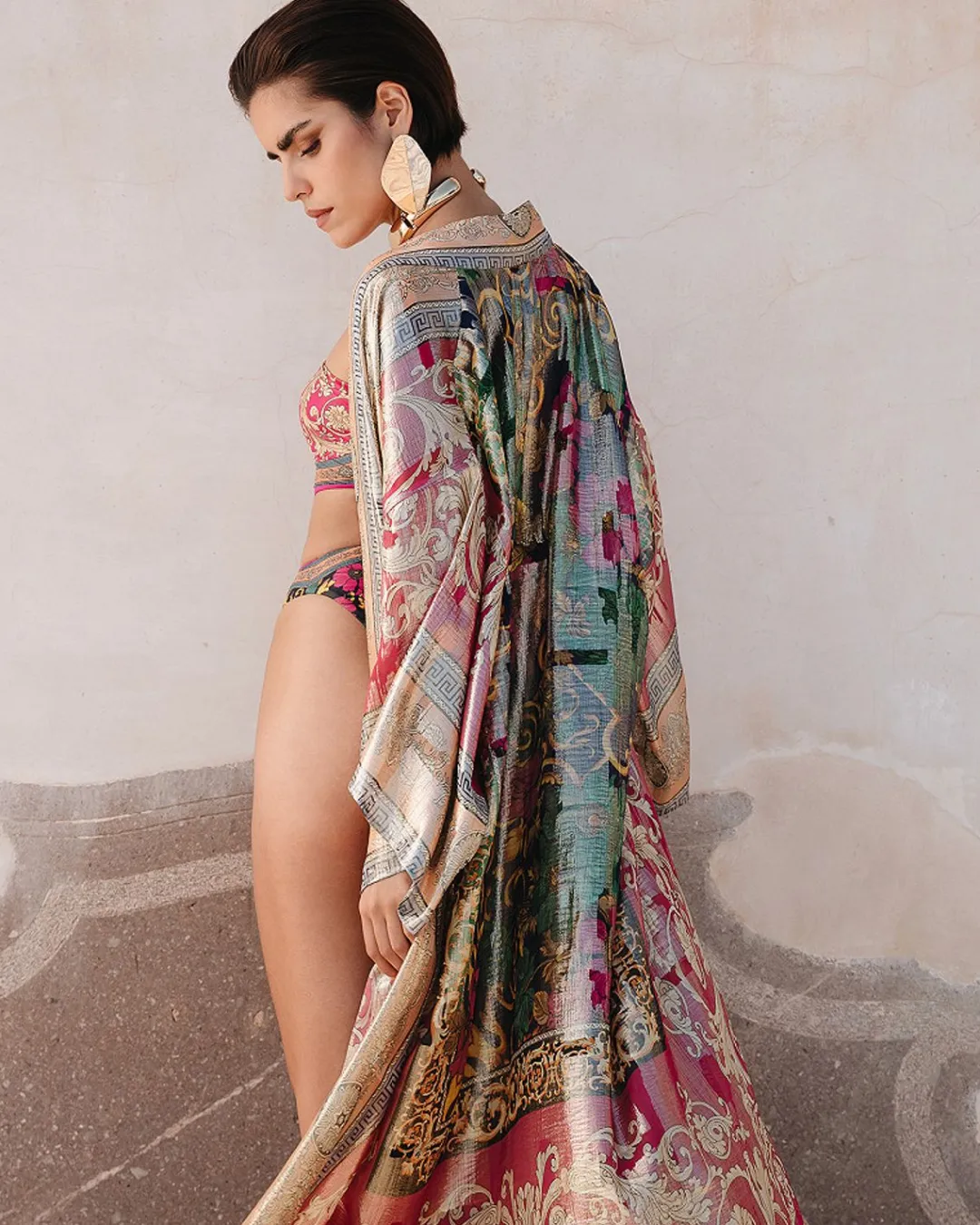 Kimonos & Ponchos>Mes Demoiselles Paris Kimono Reggio Imprime Rose