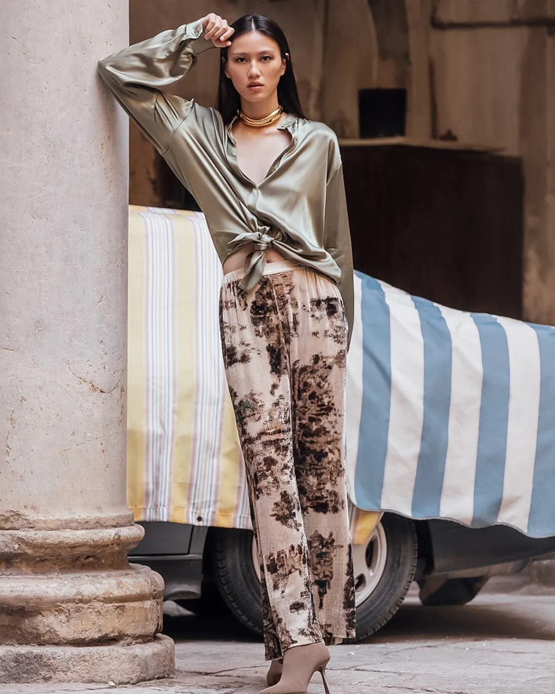 Pantalons>Mes Demoiselles Paris Pantalon Allar Kaki