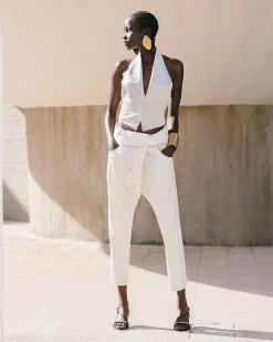 Pantalons>Mes Demoiselles Paris Pantalon Disarouel Ivoire