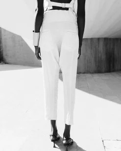 Pantalons>Mes Demoiselles Paris Pantalon Disarouel Ivoire