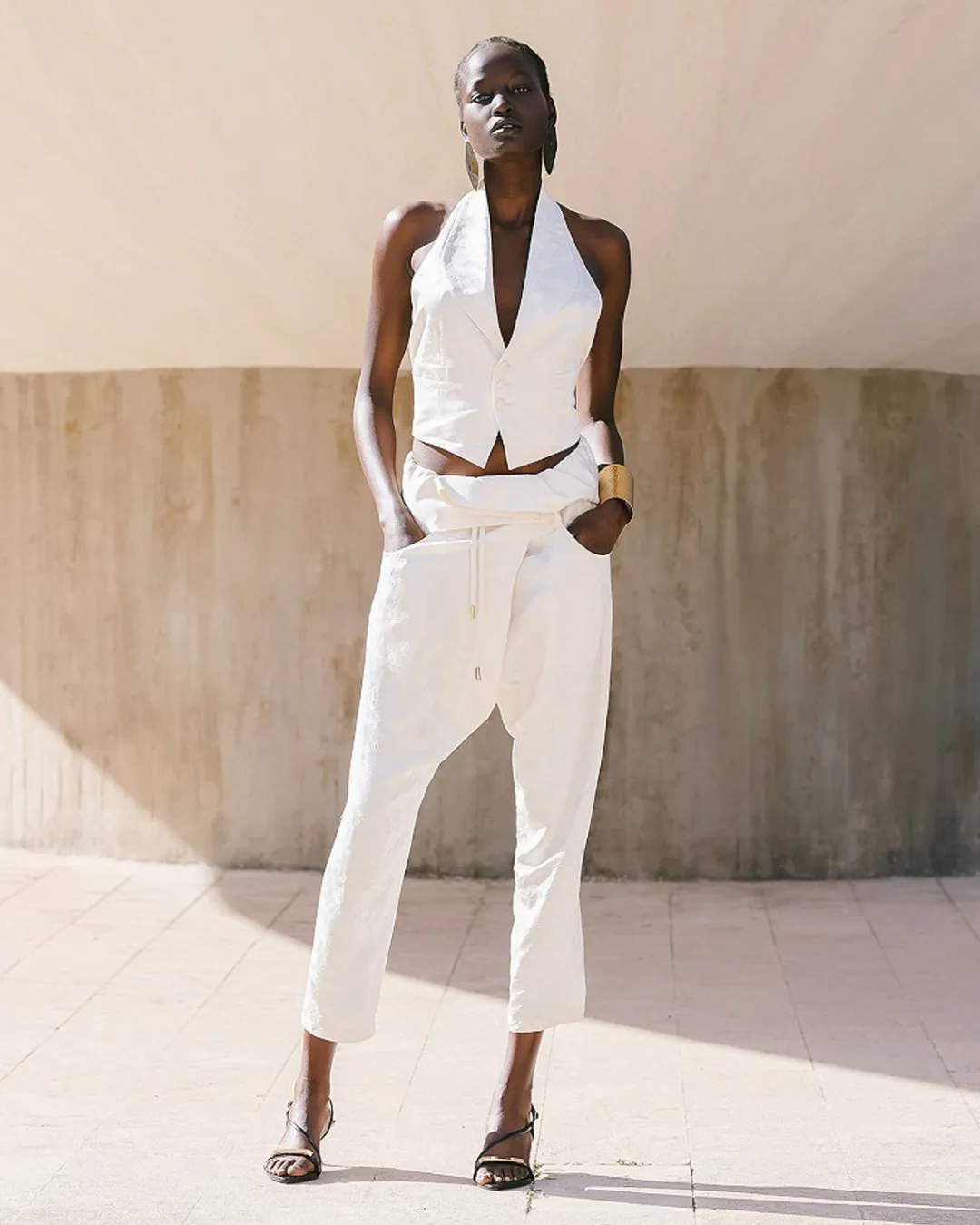 Pantalons>Mes Demoiselles Paris Pantalon Disarouel Ivoire