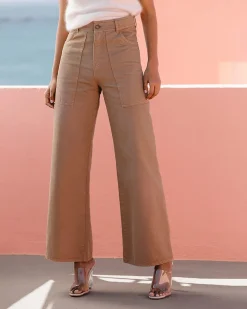 Pantalons>Mes Demoiselles Paris Pantalon Grace Ocre