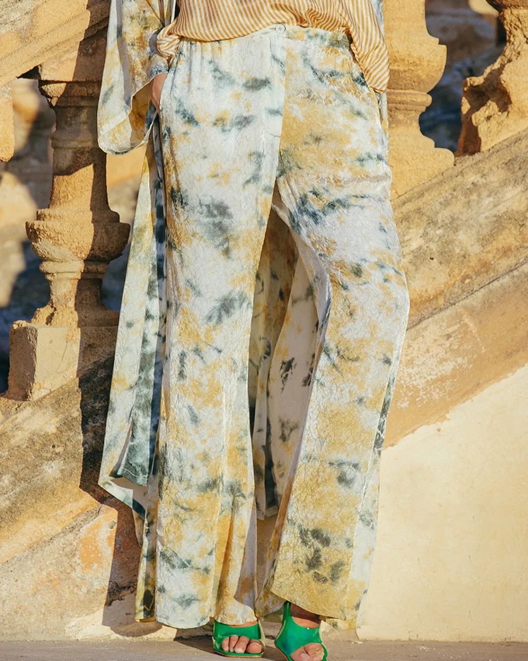 Pantalons>Mes Demoiselles Paris Pantalon Ipan Kaki / Ocre