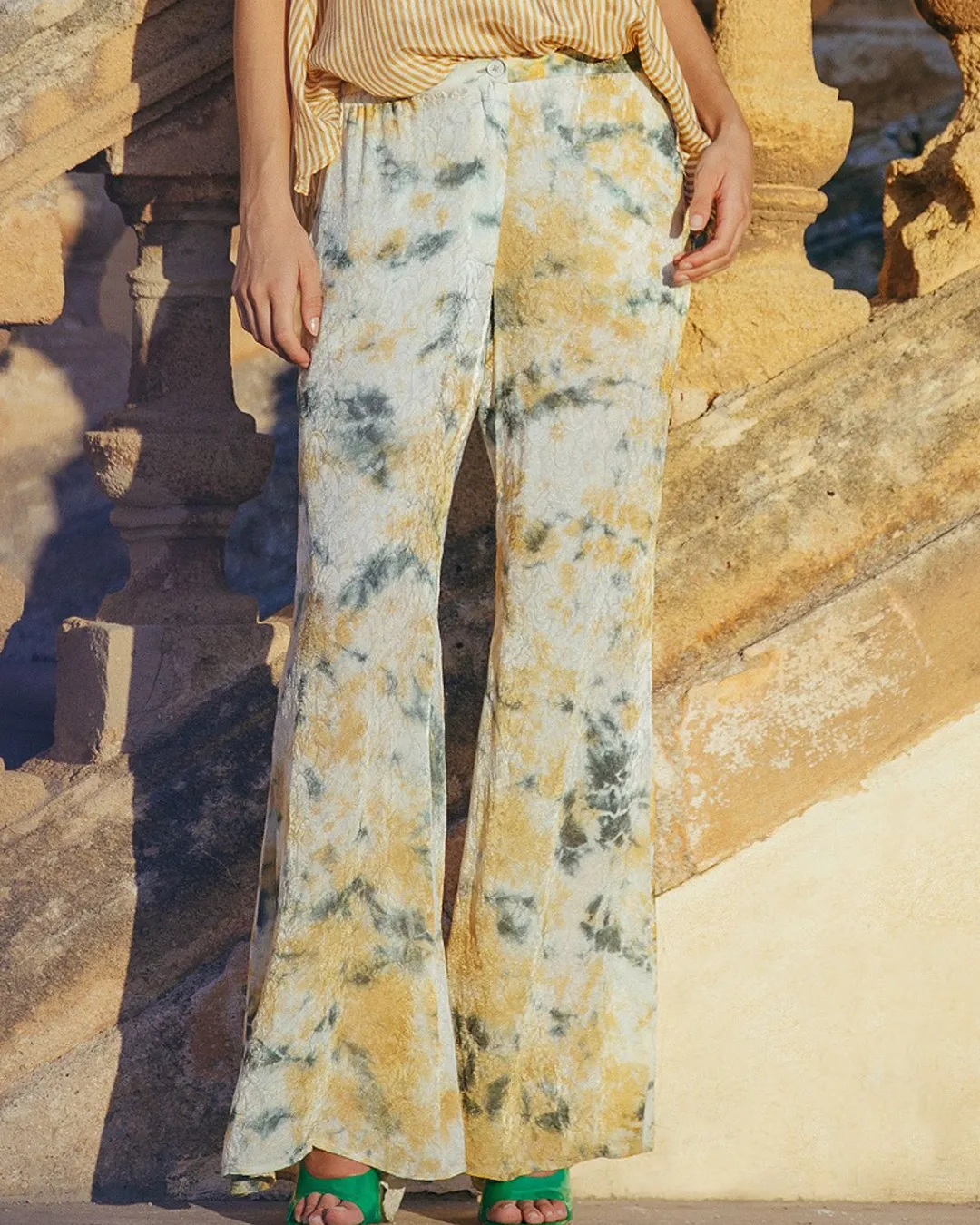 Pantalons>Mes Demoiselles Paris Pantalon Ipan Kaki / Ocre