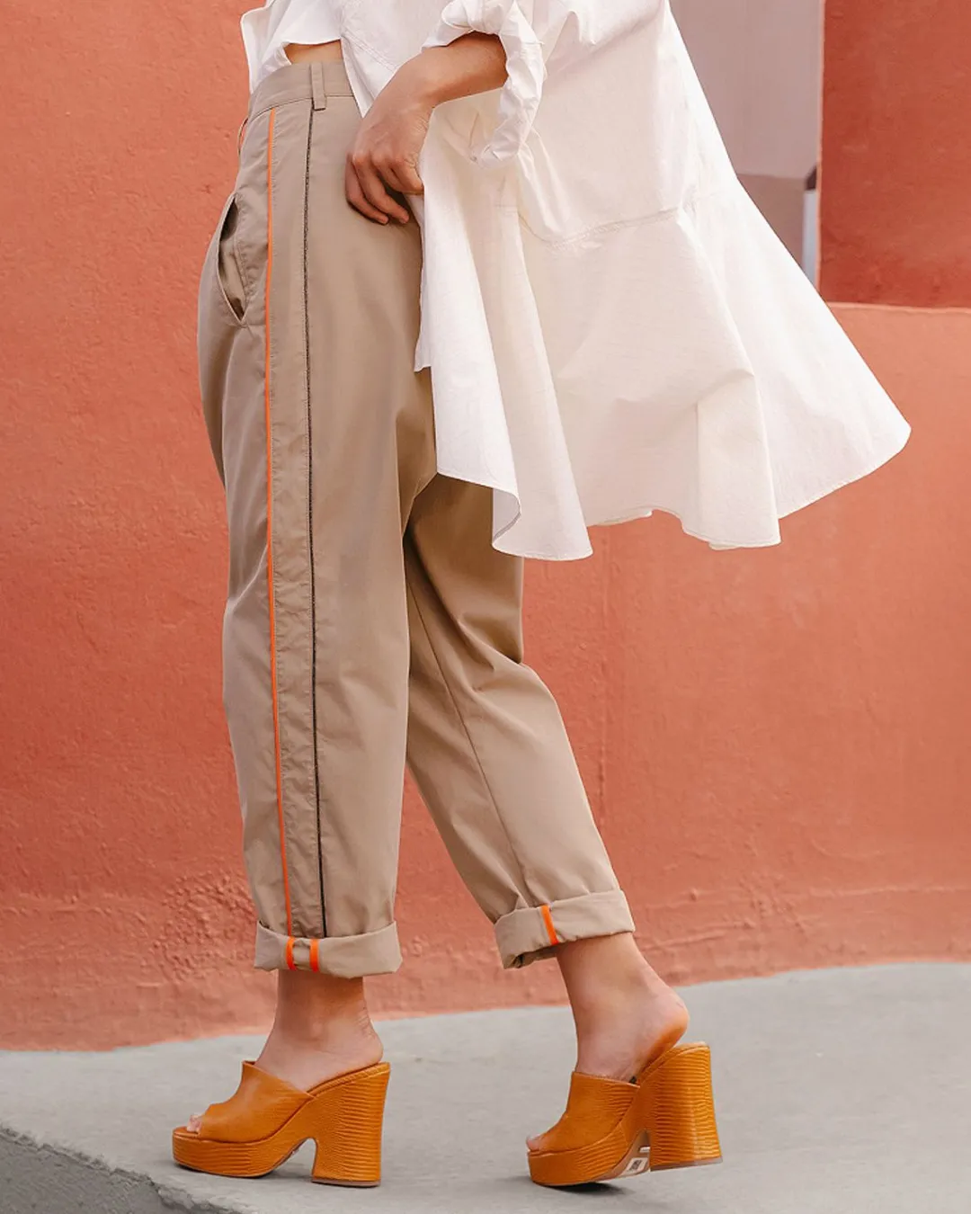 Pantalons>Mes Demoiselles Paris Pantalon Richelieu Bronze