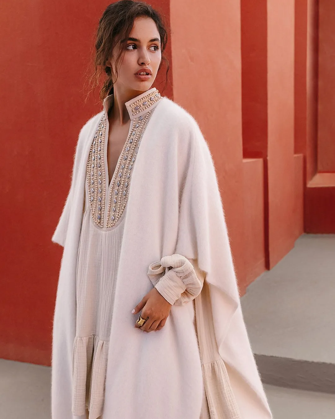 Kimonos & Ponchos>Mes Demoiselles Paris Poncho Ringo Blanc
