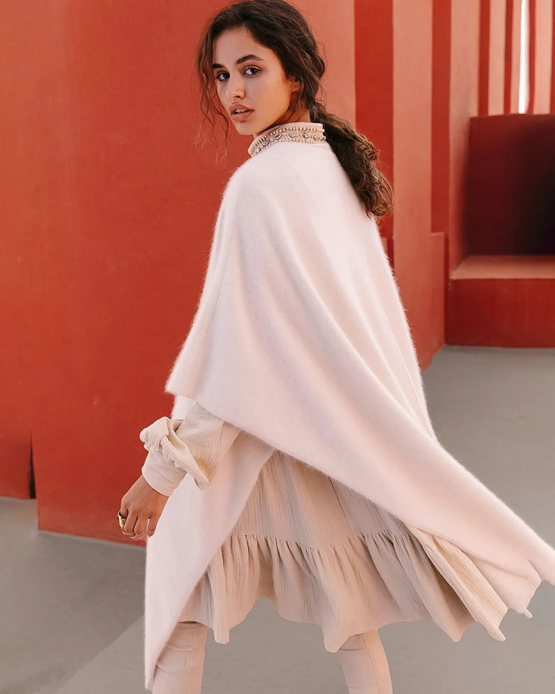 Kimonos & Ponchos>Mes Demoiselles Paris Poncho Ringo Blanc