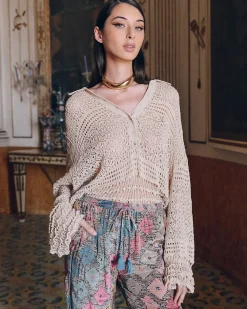 Pulls & Gilets>Mes Demoiselles Paris Pull Rapha Beige