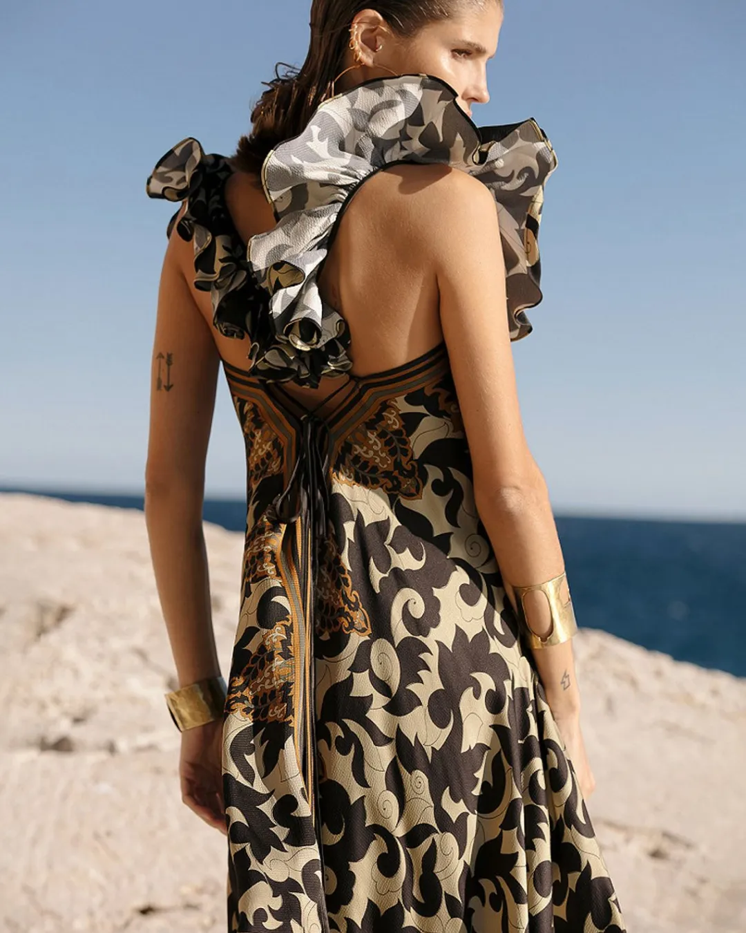 Robes & Jupes>Mes Demoiselles Paris Robe Abia Imprime Noir