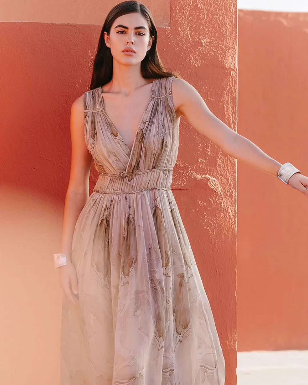 Robes & Jupes>Mes Demoiselles Paris Robe Cassia Bois Texture