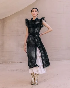 Robes & Jupes>Mes Demoiselles Paris Robe Cesday Noir / Ecru