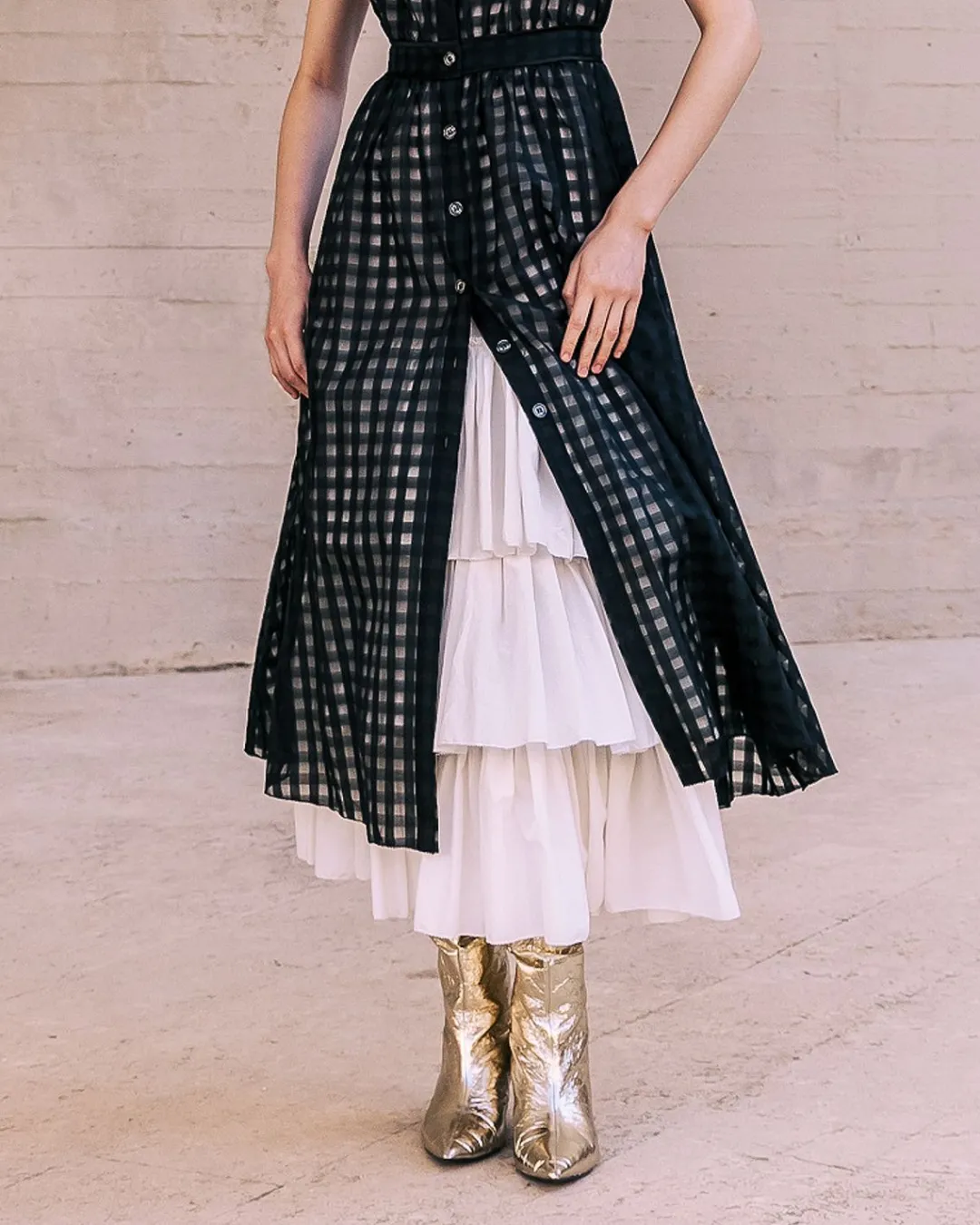Robes & Jupes>Mes Demoiselles Paris Robe Cesday Noir / Ecru