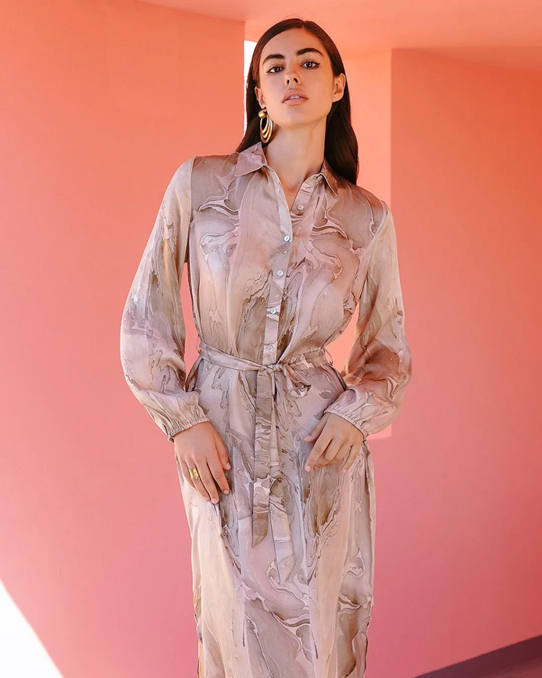Robes & Jupes>Mes Demoiselles Paris Robe Cypress Bois Texture