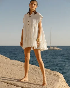 Robes & Jupes>Mes Demoiselles Paris Robe Gamine Blanc Casse