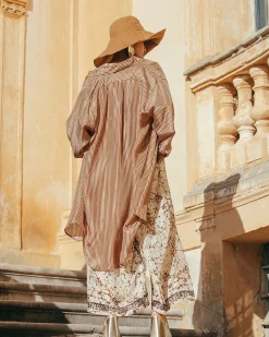 Robes & Jupes>Mes Demoiselles Paris Robe Hiva Terre / Chocolat