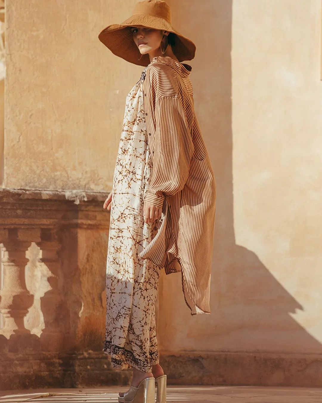 Robes & Jupes>Mes Demoiselles Paris Robe Hiva Terre / Chocolat