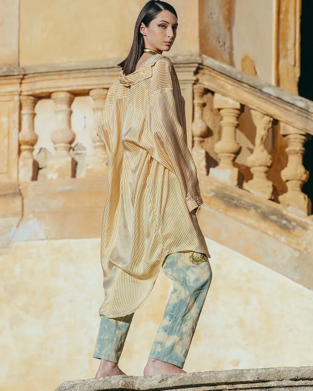 Robes & Jupes>Mes Demoiselles Paris Robe Hiva Caramel / Ecru