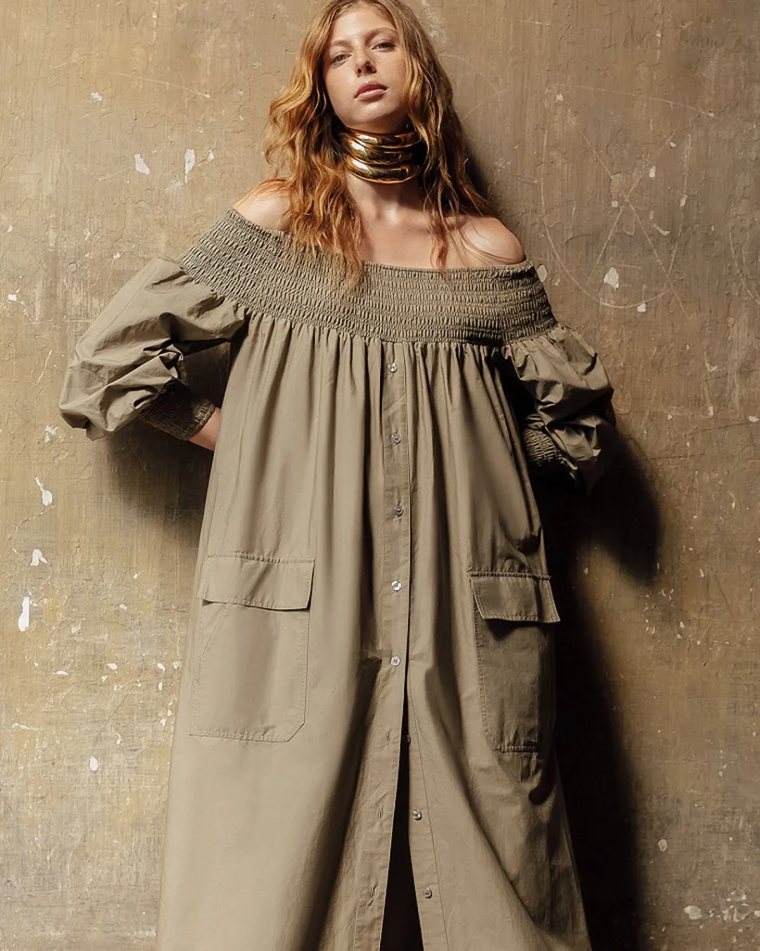Robes & Jupes>Mes Demoiselles Paris Robe Parimar Kaki