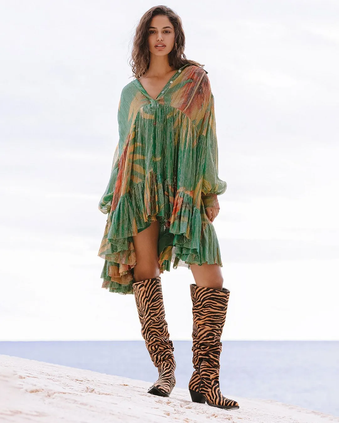 Robes & Jupes>Mes Demoiselles Paris Robe Prudance Imprime Palmier