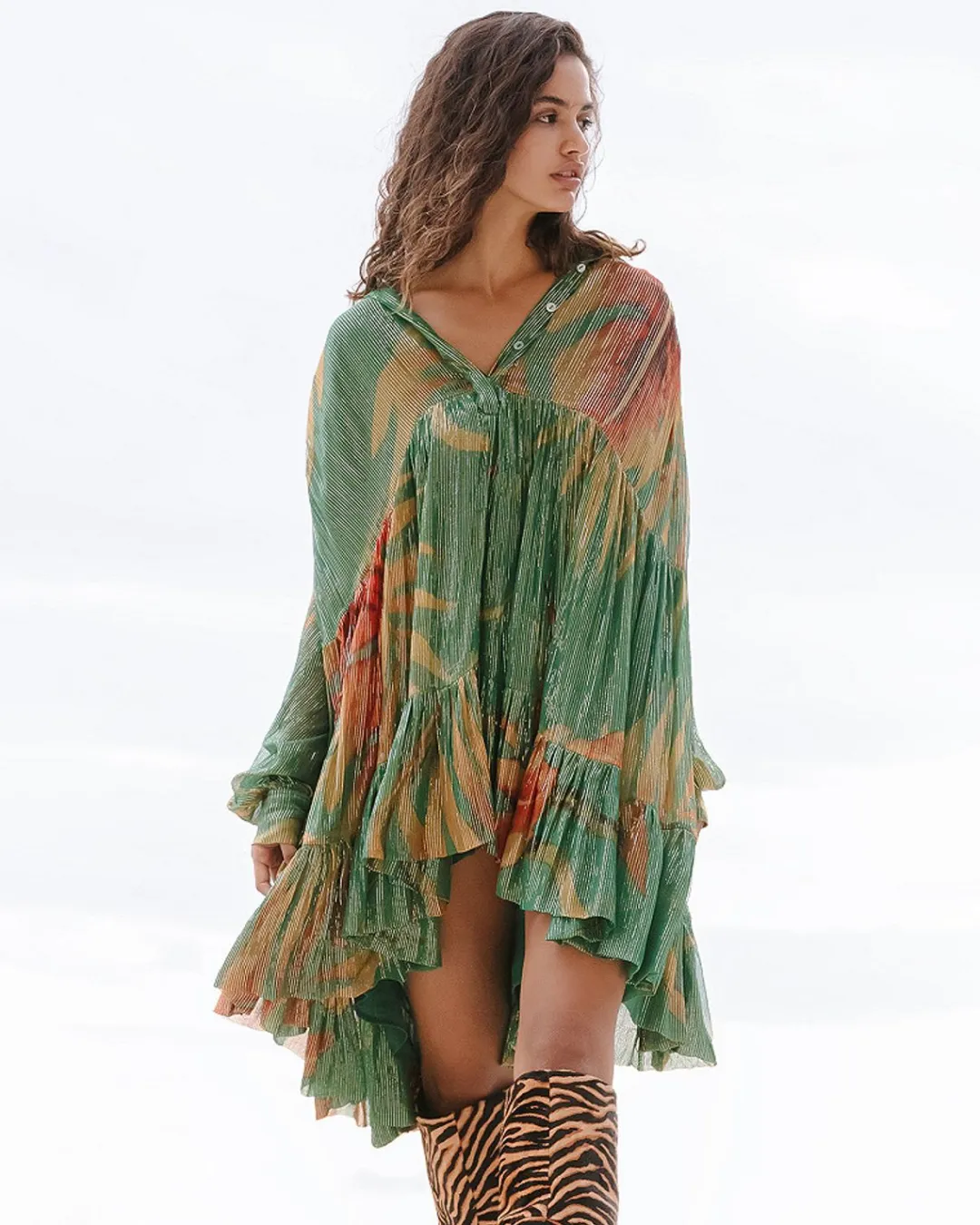 Robes & Jupes>Mes Demoiselles Paris Robe Prudance Imprime Palmier
