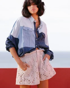 Pantalons>Mes Demoiselles Paris Short Lili Ecru