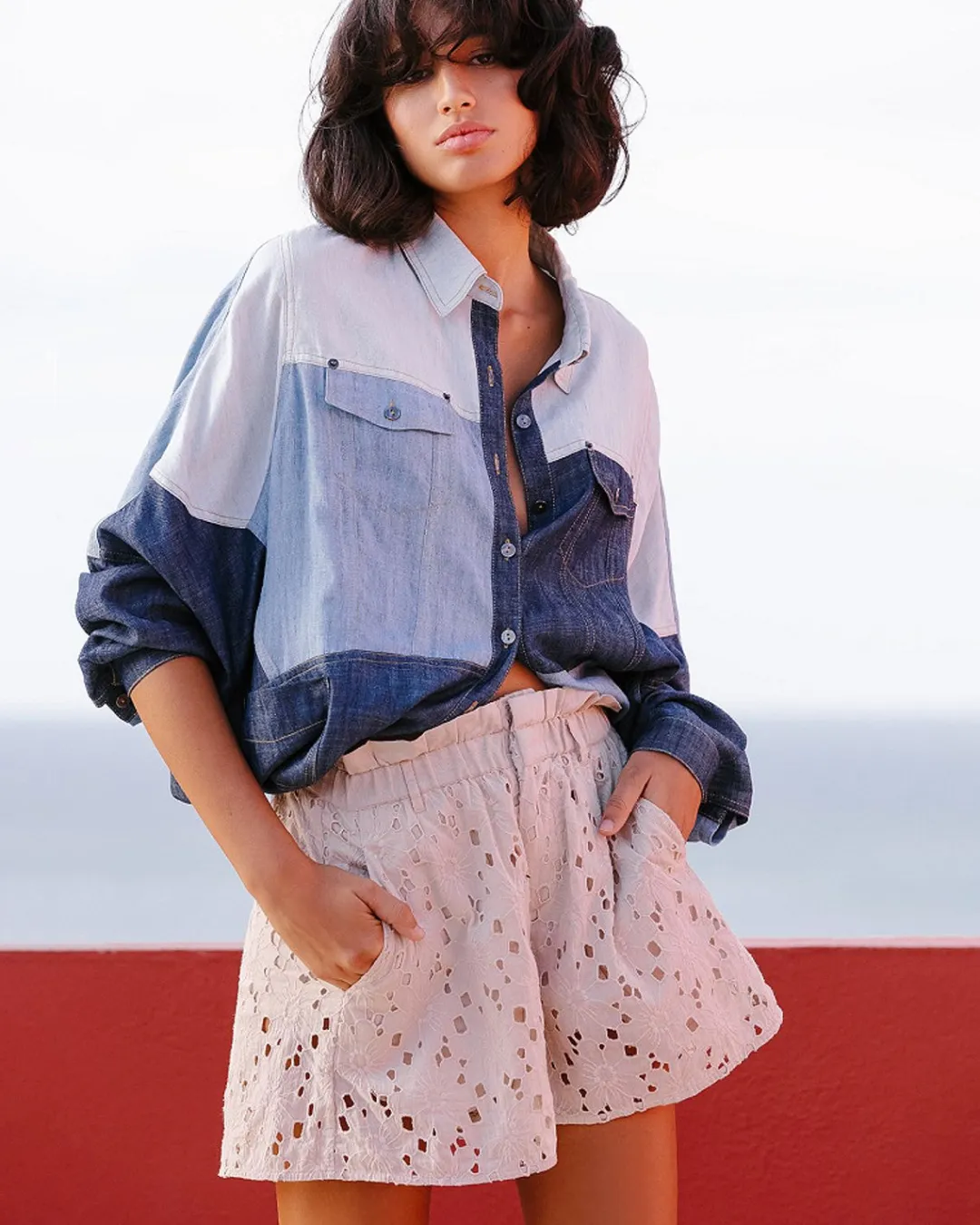 Pantalons>Mes Demoiselles Paris Short Lili Ecru