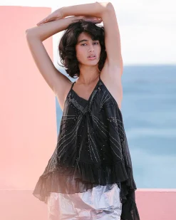 Chemises & Tops>Mes Demoiselles Paris Top Alba Noir