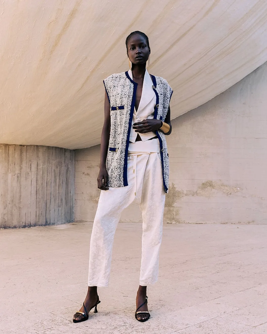 Manteaux & Vestes>Mes Demoiselles Paris Veste Cadi Navy / Ecru