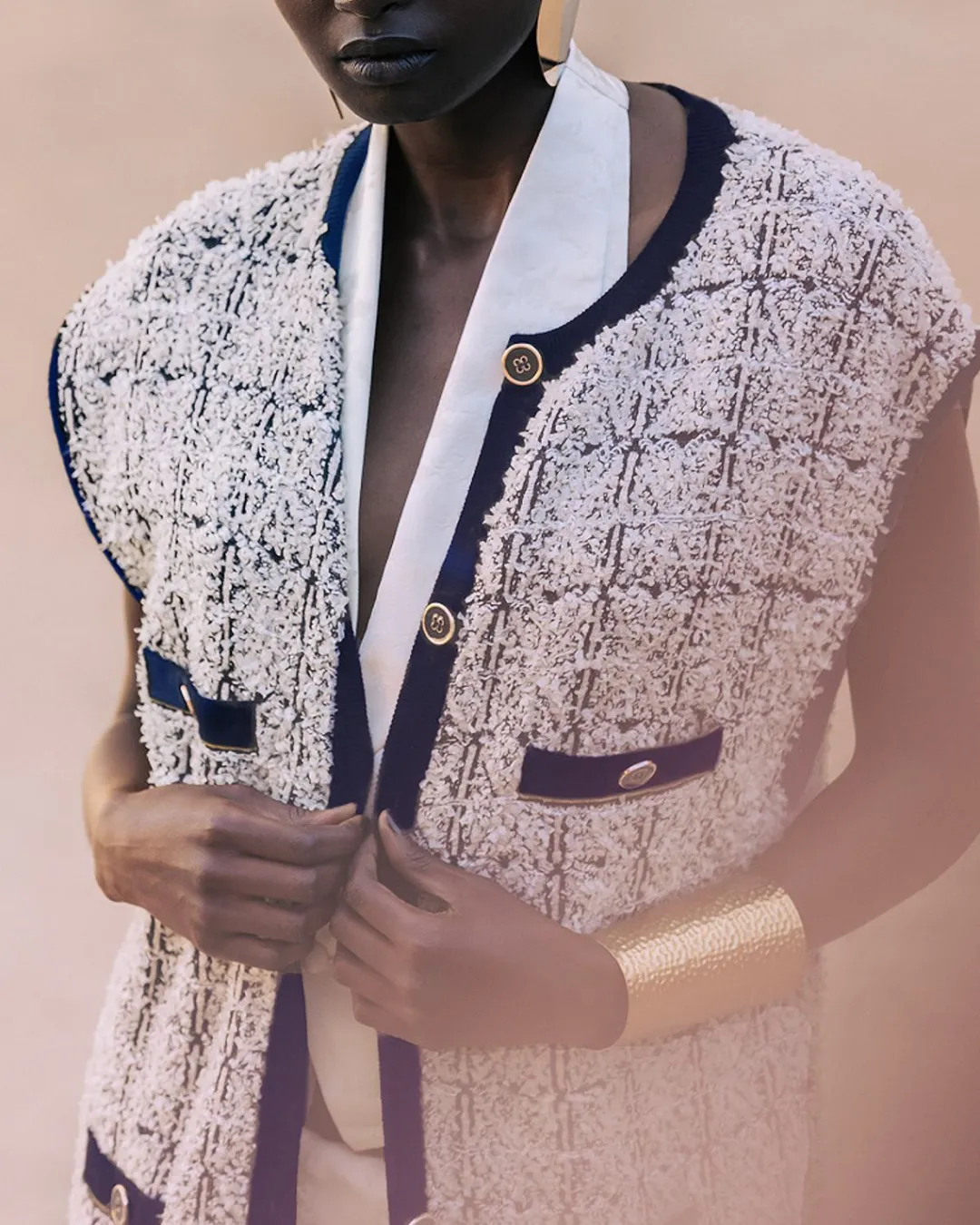 Manteaux & Vestes>Mes Demoiselles Paris Veste Cadi Navy / Ecru