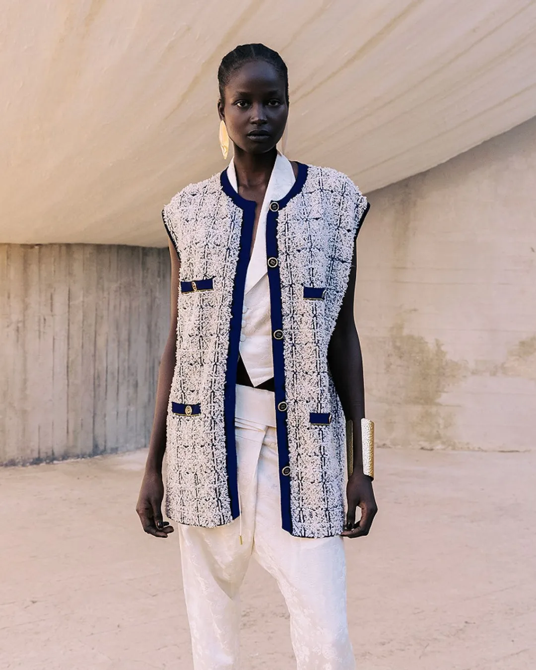 Manteaux & Vestes>Mes Demoiselles Paris Veste Cadi Navy / Ecru